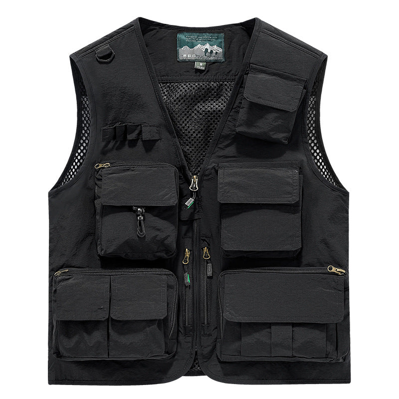 Herren Outdoor-Utility-Anglerweste mit atmungsaktivem Meshrücken und multifunktionalen Taschen Shop Nory
