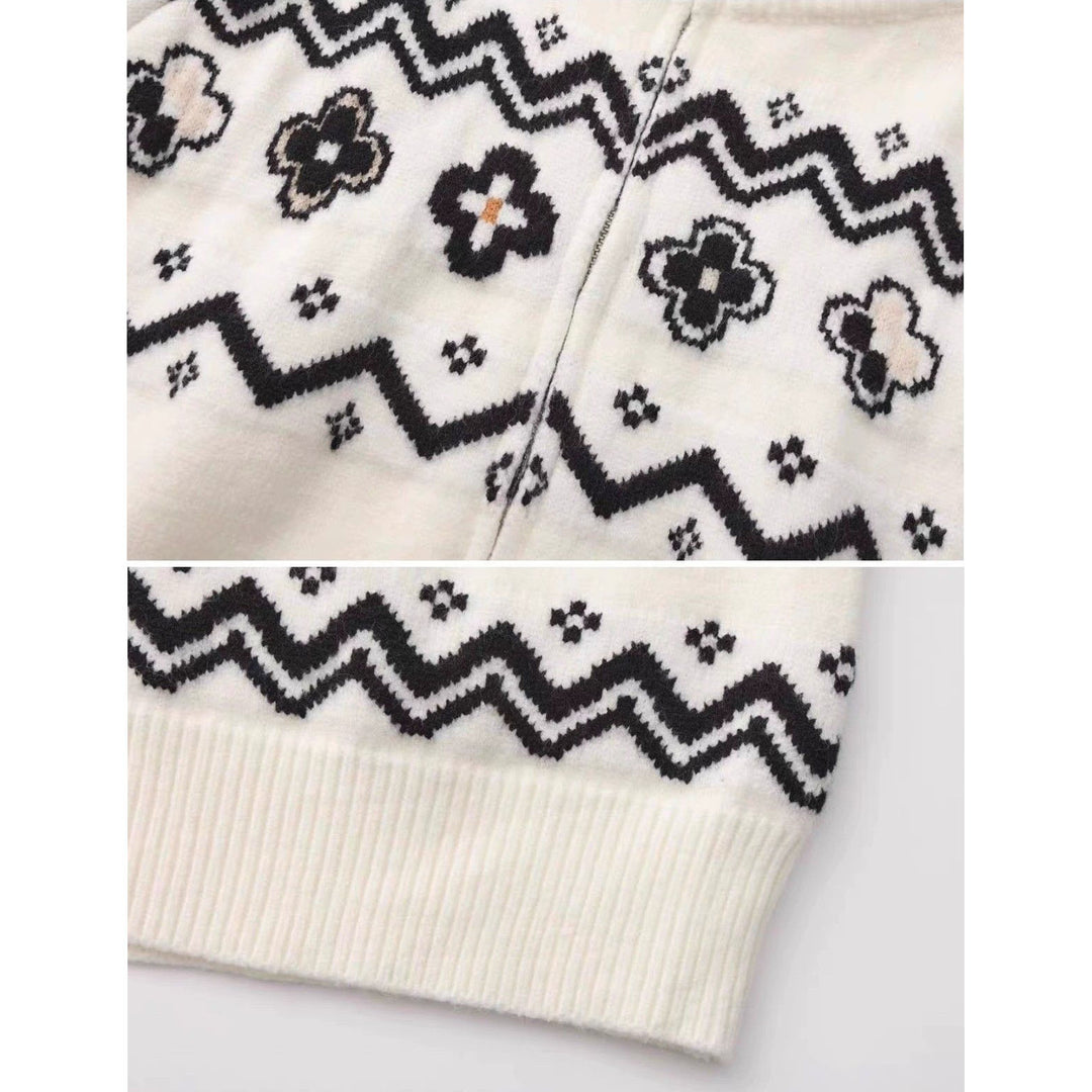 Damen Modischer Strickpullover mit Stehkragen und Reißverschluss Shop Nory