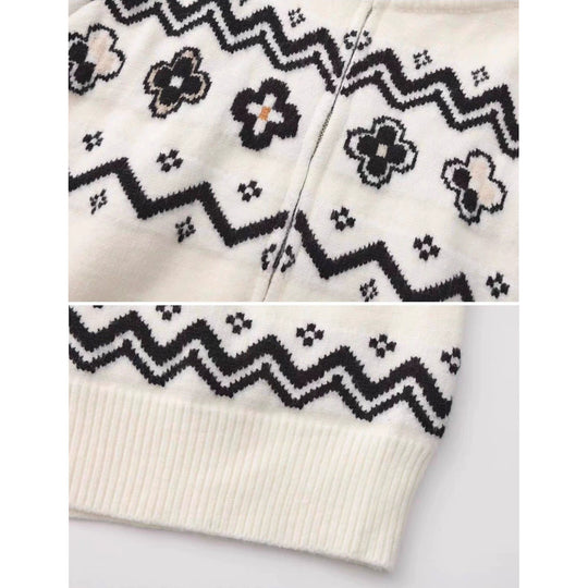 Damen Modischer Strickpullover mit Stehkragen und Reißverschluss Shop Nory
