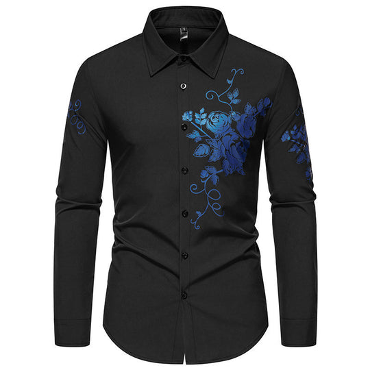 Herren Slim-Fit Langarmhemd mit floralem Print und tailliertem Schnitt Shop Nory