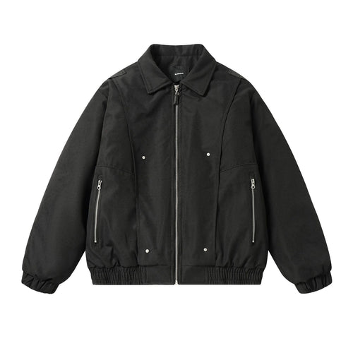Herren Boxy Utility‑Bomberjacke mit kurzem Schnitt, Metallreißverschlüssen und elastischem Saum Shop Nory