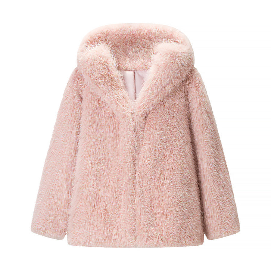 Damen Kurzjacke aus Kunstpelz mit voluminösem Schalkragen und Oversize-Silhouette Shop Nory