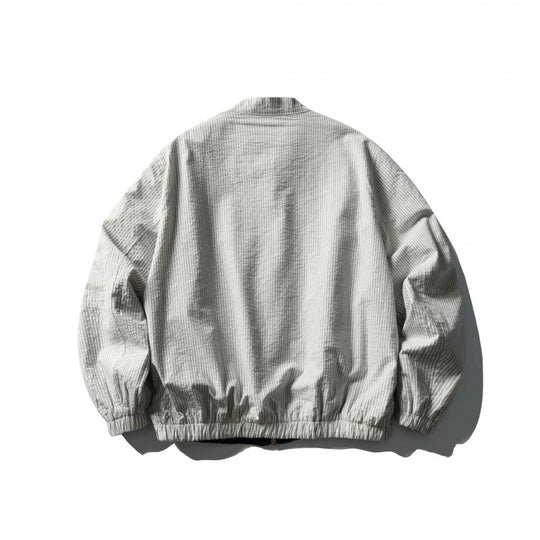 Unisex Leichte Oversize-Bomberjacke aus Strukturstoff mit Stehkragen und elastischem Saum Shop Nory