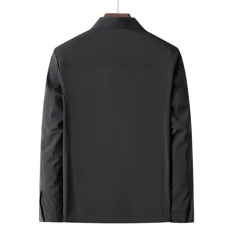 Herren Leichte Wind- und Wasserabweisende Freizeit-Zipjacke mit Hemdkragen, Brust- und Eingrifftaschen Shop Nory