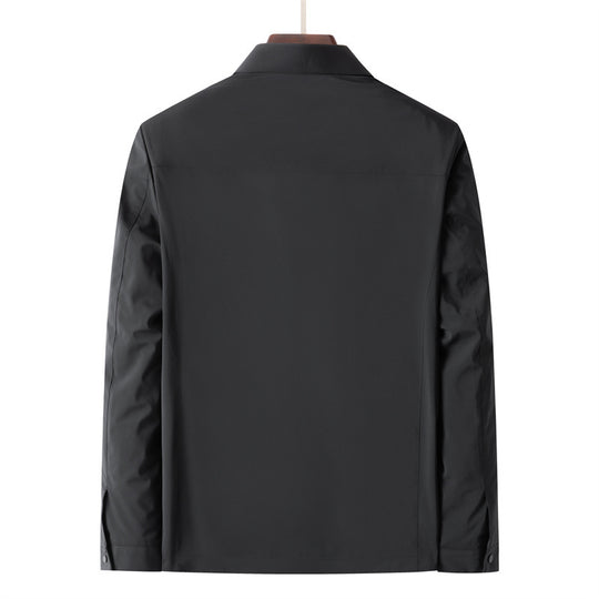 Herren Leichte Wind- und Wasserabweisende Freizeit-Zipjacke mit Hemdkragen, Brust- und Eingrifftaschen Shop Nory