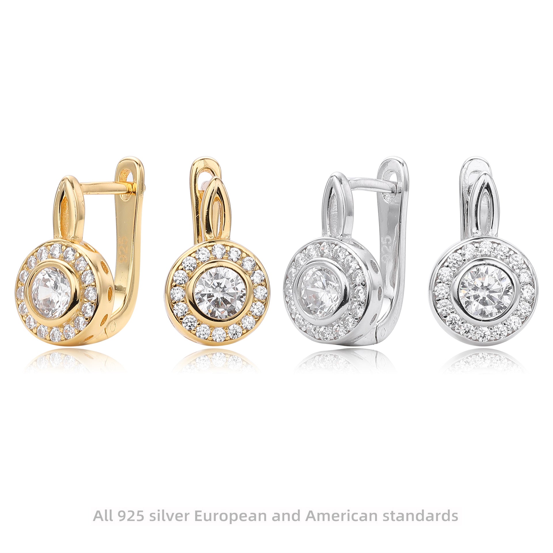 Damen Ohrhänger mit funkelndem Zirkonbesatz und hochwertigem 925 Sterling Silber Shop Nory