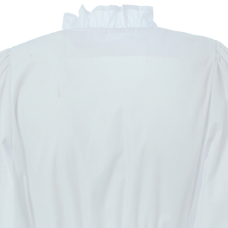 Damen nan Rüschen Cropbluse mit V-Ausschnitt gerafftem Vorderteil und elastischem Saum Shop Nory