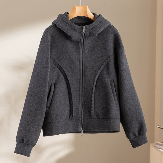 Damen Relaxed-Fleece-Hose mit hoher Taille, Tunnelzug und dekorativer Seitennaht Shop Nory