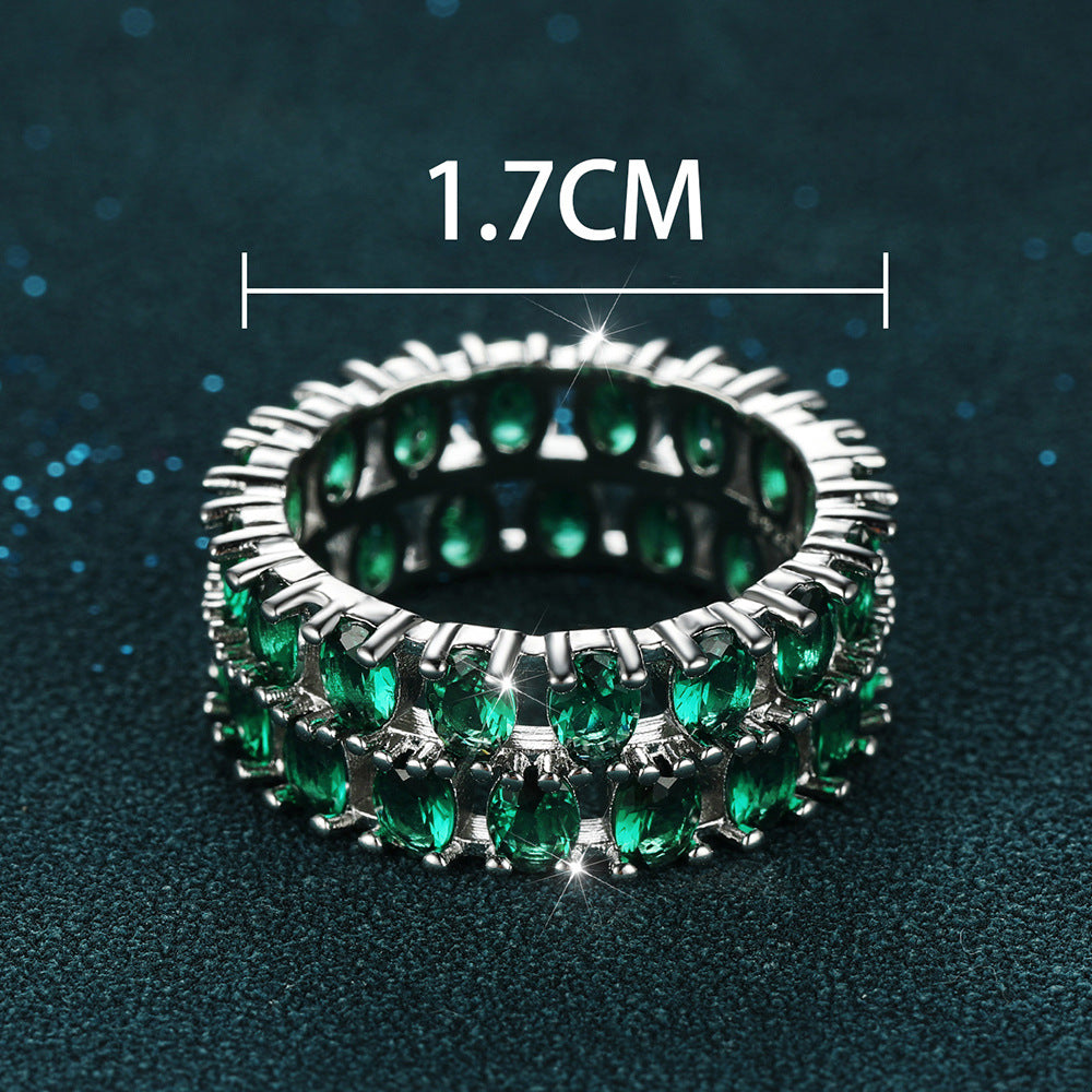 Damen Ring mit funkelnden Smaragd-Kristallen und elegantem Design Shop Nory