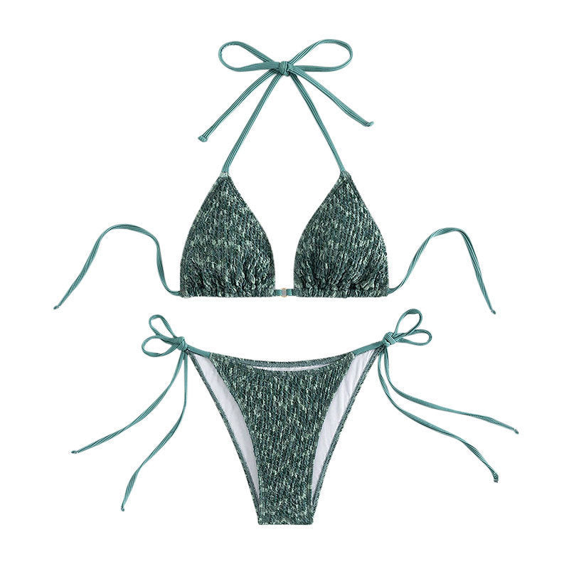 Damen Triangel-Bikini mit verspieltem Knotendesign Shopnory