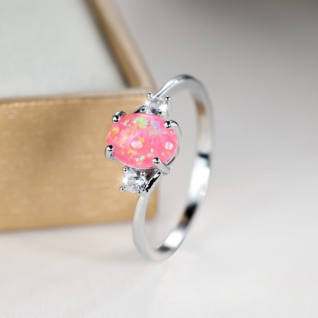 Damen Ring mit Opalstein und funkelnden Zirkonia Shop Nory