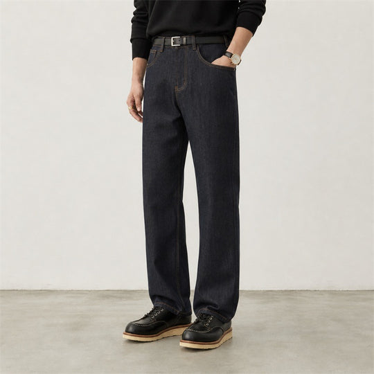 Damen Gerade geschnittene hochgeschnittene Jeans aus robustem Denim Shop Nory