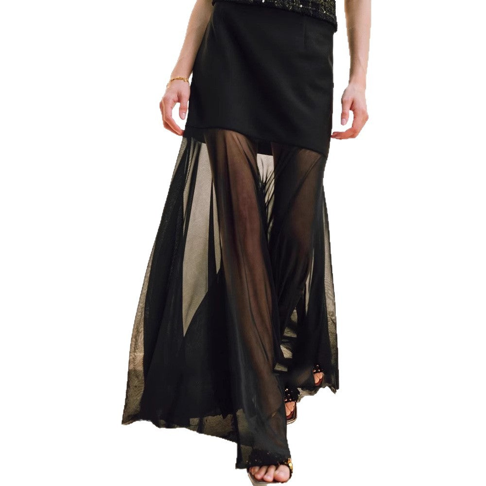 Damen Eleganter Midirock aus zartem Chiffon Shop Nory