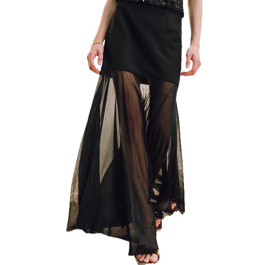Damen Eleganter Midirock aus zartem Chiffon Shop Nory