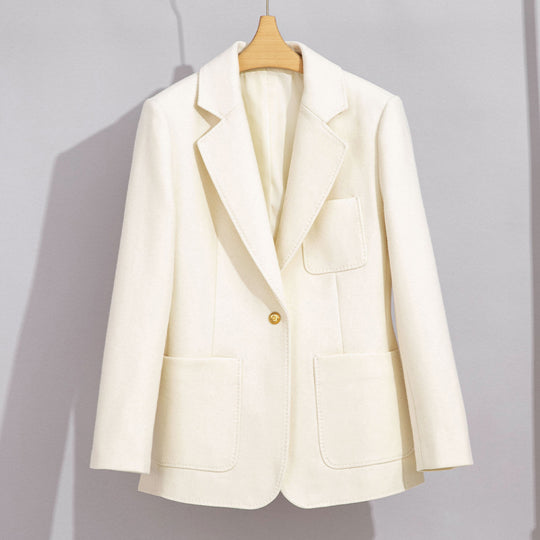 Damen Eleganter Wollblazer mit aufgesetzten Taschen Shop Nory