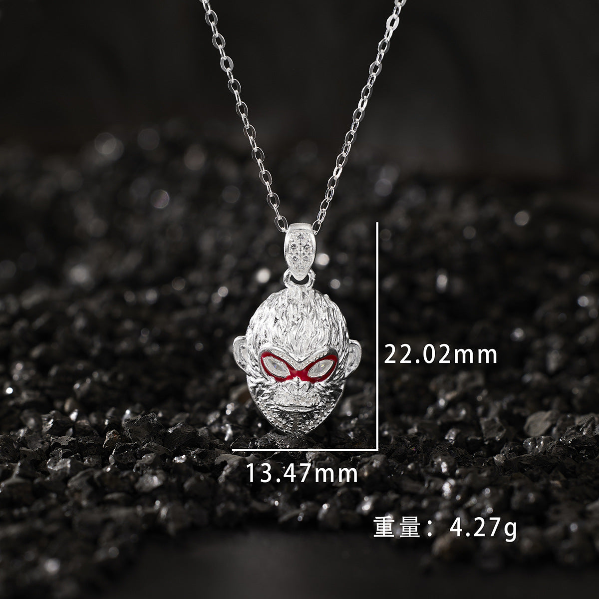 Damen Halskette mit einzigartigem Maskenanhänger und funkelnden Zirkonia Shop Nory