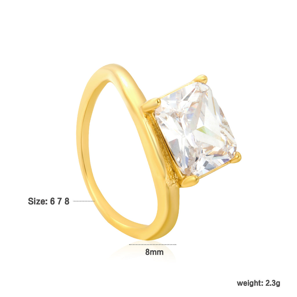 Damen Ring mit elegantem, funkelndem Kristall und hochwertiger Goldoberfläche Shop Nory
