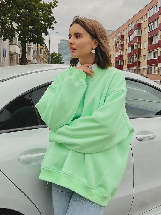 Damen Oversized Sweatshirt im lässigen Stil mit übergroßen Ärmeln und elastischen Bündchen