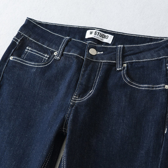 Damen Flared-Jeans mit dekorativer Mittelnaht und Kontrastnähten Shop Nory