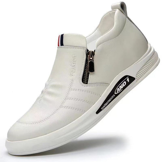 Herren Elegante und komfortable Leder-Slipper mit Reißverschluss