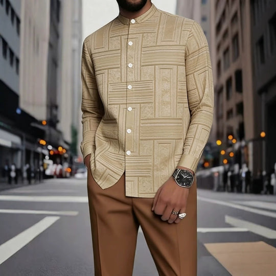 Herren Elegantes Langarmhemd mit einzigartigem Strukturmuster Shop Nory