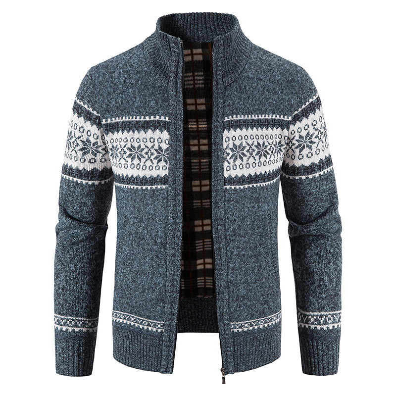 Herren Norweger-Strickzipjacke mit Stehkragen, wärmendem Fleecefutter und Reißverschluss Shop Nory