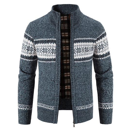 Herren Norweger-Strickzipjacke mit Stehkragen, wärmendem Fleecefutter und Reißverschluss Shop Nory