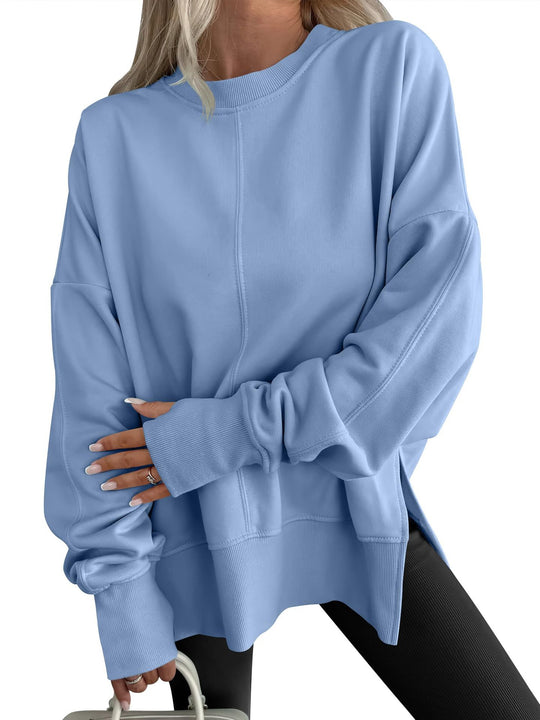 Damen Oversize-Sweatshirt mit Mittelnähte, Rundhals und überschnittener Schulter Shop Nory