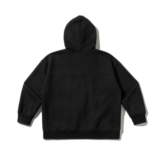 Unisex Texturierte Kapuzenzipjacke mit Waffelstruktur und Fronttaschen Shop Nory