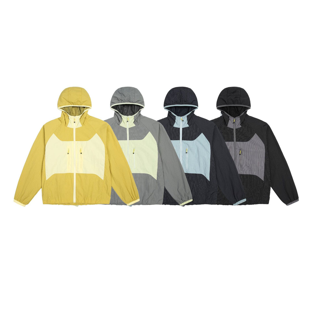 Unisex Leichte Kapuzen-Windjacke mit Ripstop‑Material, Colourblock‑Einsätzen und Fronttaschen Shop Nory