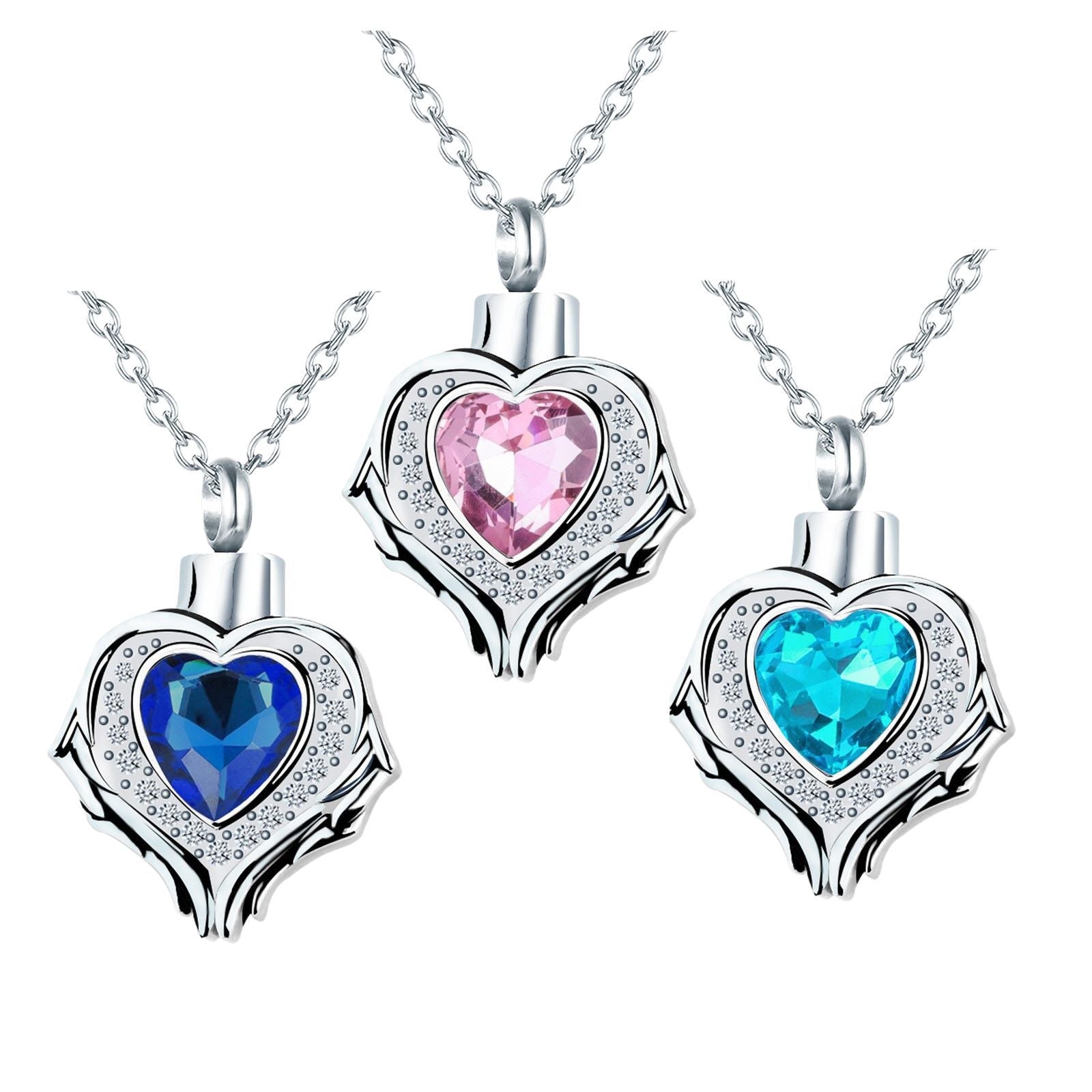 Damen Halskette mit herzförmigem Anhänger und funkelnden Kristallen Shop Nory