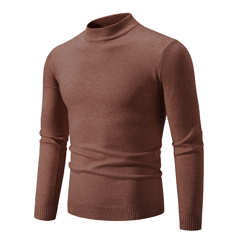 Herren nan taillierter Rollkragenpullover aus feinem Feinstrick mit geripptem Kragen