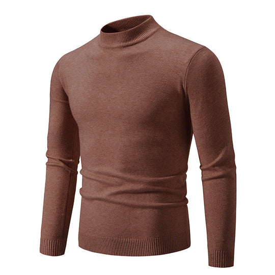 Herren nan taillierter Rollkragenpullover aus feinem Feinstrick mit geripptem Kragen