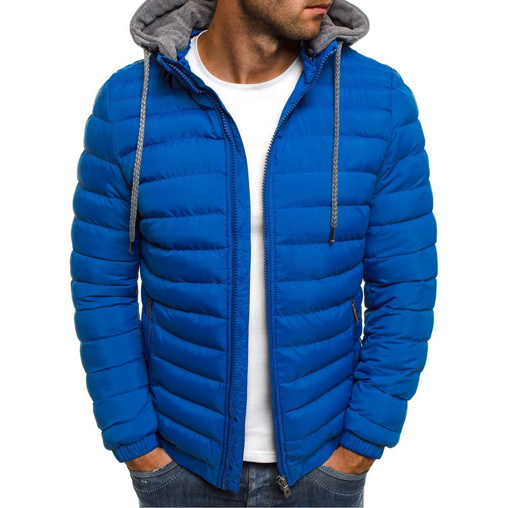 Herren Steppjacke mit abnehmbarer Kapuze und praktischem Innenfutter