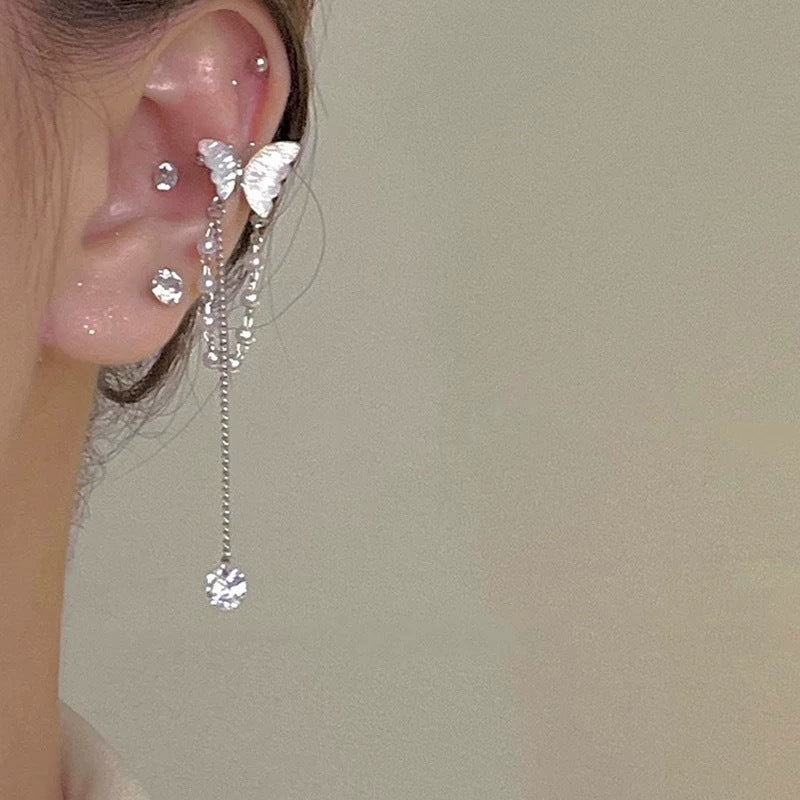 Damen Ohrhänger im schimmernden Schmetterlingsdesign mit funkelnden Details Shop Nory