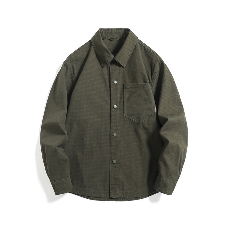 Herren Ripstop-Overshirt mit Druckknopfleiste, geradem Schnitt und Brusttasche Shop Nory