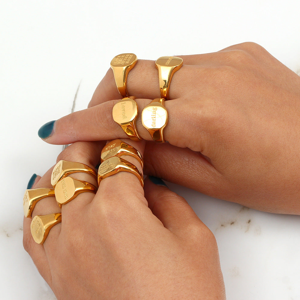 Statement Ring in Edelstahl - 18k vergoldet | Shop Nory