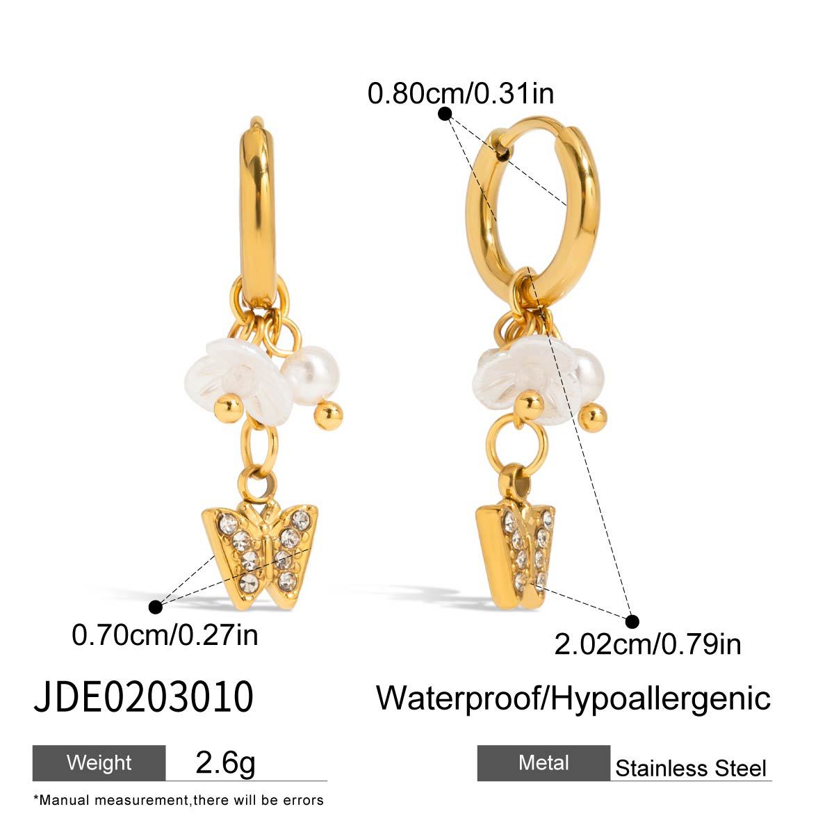 Damen Ohrhänger mit luxuriösem Schmetterlingsdesign und hypoallergener Edelstahlverarbeitung Shop Nory