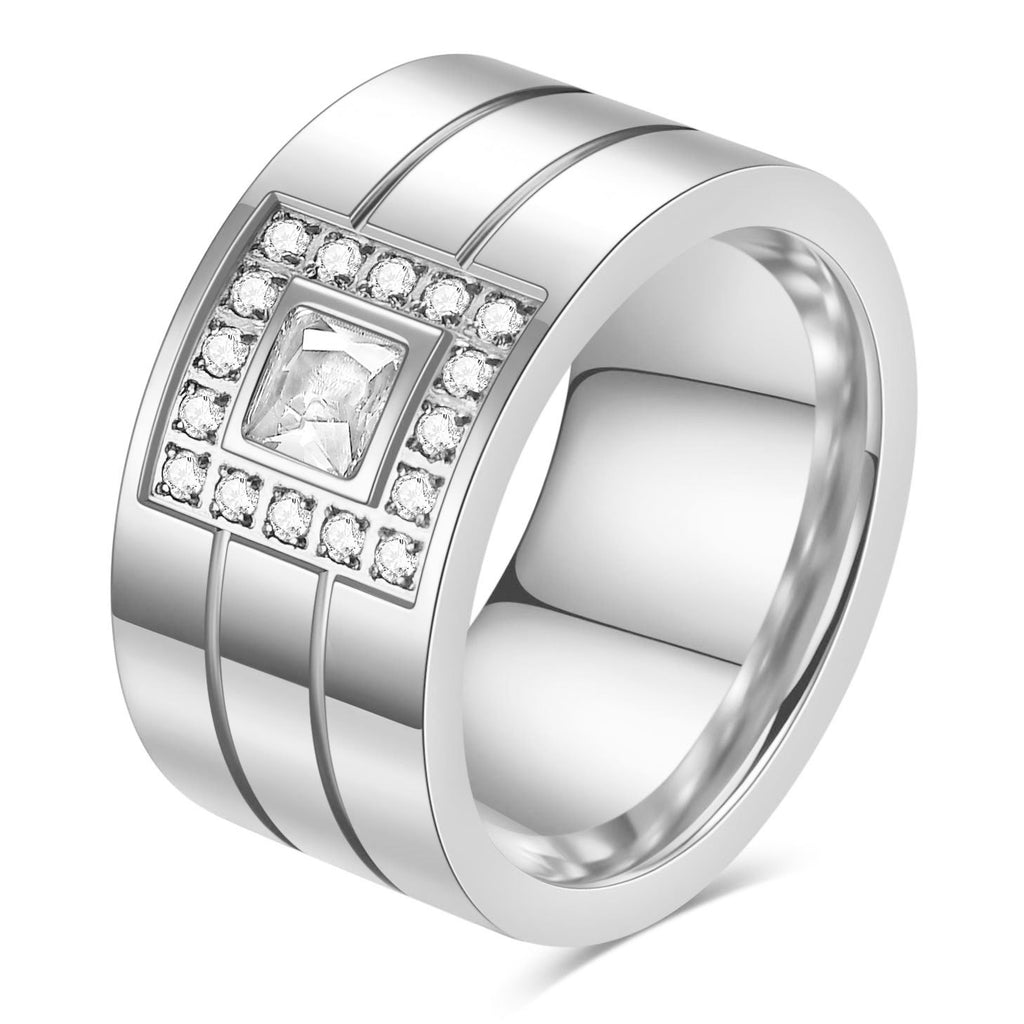 Herren Ring mit elegantem Zirkonia-Besatz und modernem Design Shop Nory