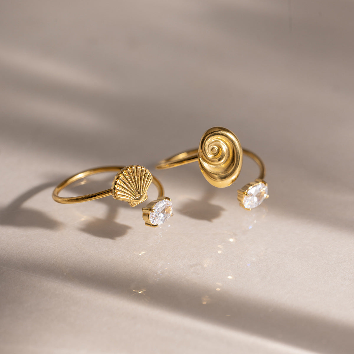 Damen Offener Ring mit spiralförmigem Design und strahlendem Zirkonia Shop Nory