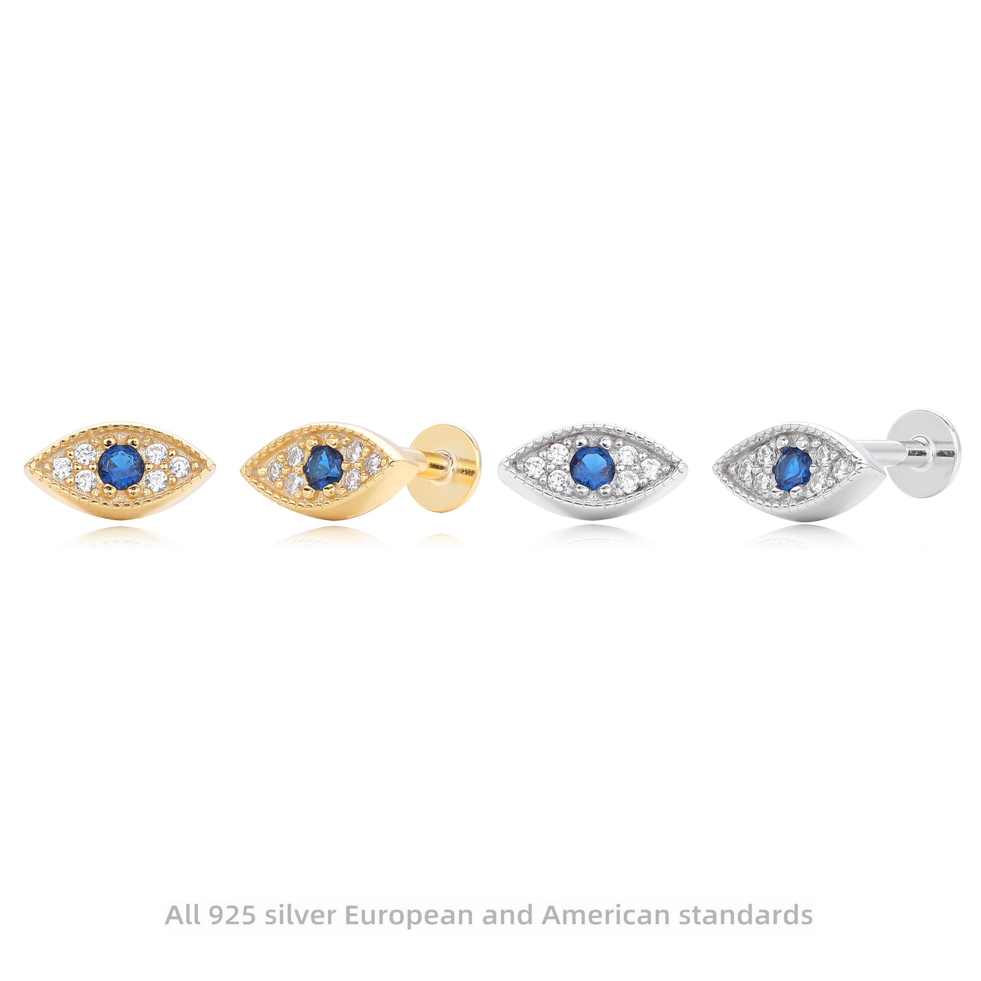 Damen Ohrstecker im eleganten Augendesign aus hochwertigem 925 Sterling Silber mit Zirkonbesatz Shop Nory