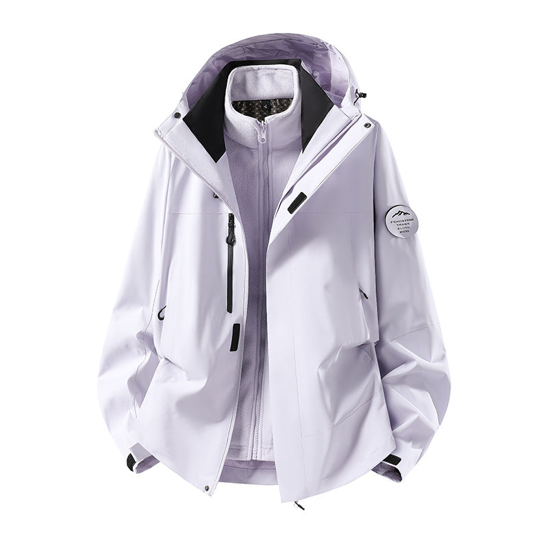 Herren zweilagige Softshell-Outdoorjacke mit herausnehmbarem Fleecefutter und verstellbarer Kapuze Shop Nory