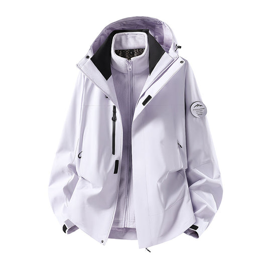 Herren zweilagige Softshell-Outdoorjacke mit herausnehmbarem Fleecefutter und verstellbarer Kapuze Shop Nory