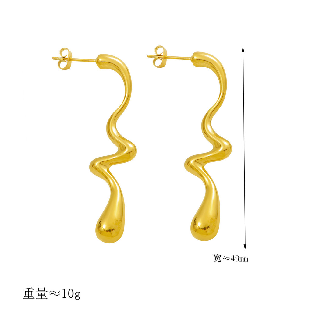 Damen moderne und geschwungene Ohrstecker Shop Nory
