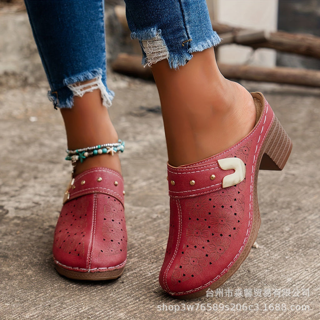 Damen Clogs mit atmungsaktivem Design und eleganten Perforationen
