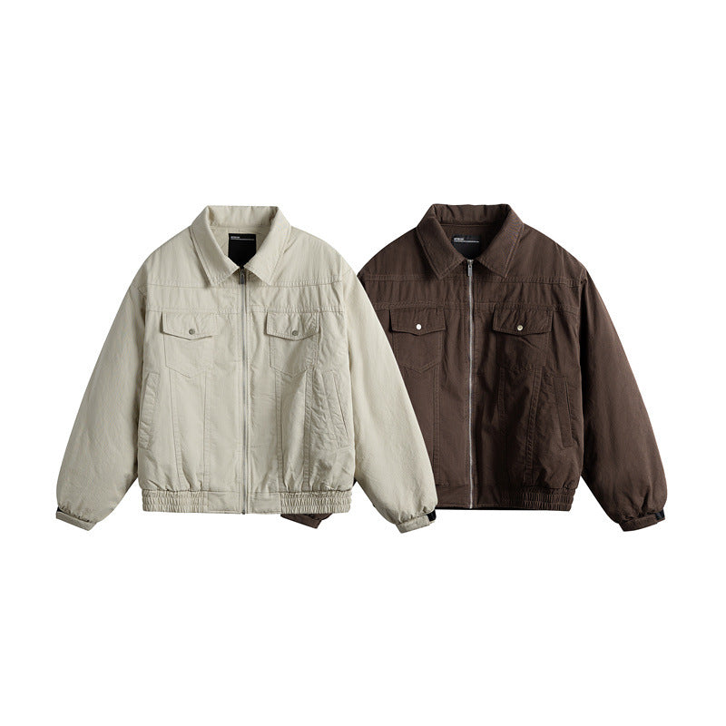 Herren Kurzboxy-Blouson mit Hemdkragen, Utility-Brusttaschen und elastischem Saum Shop Nory