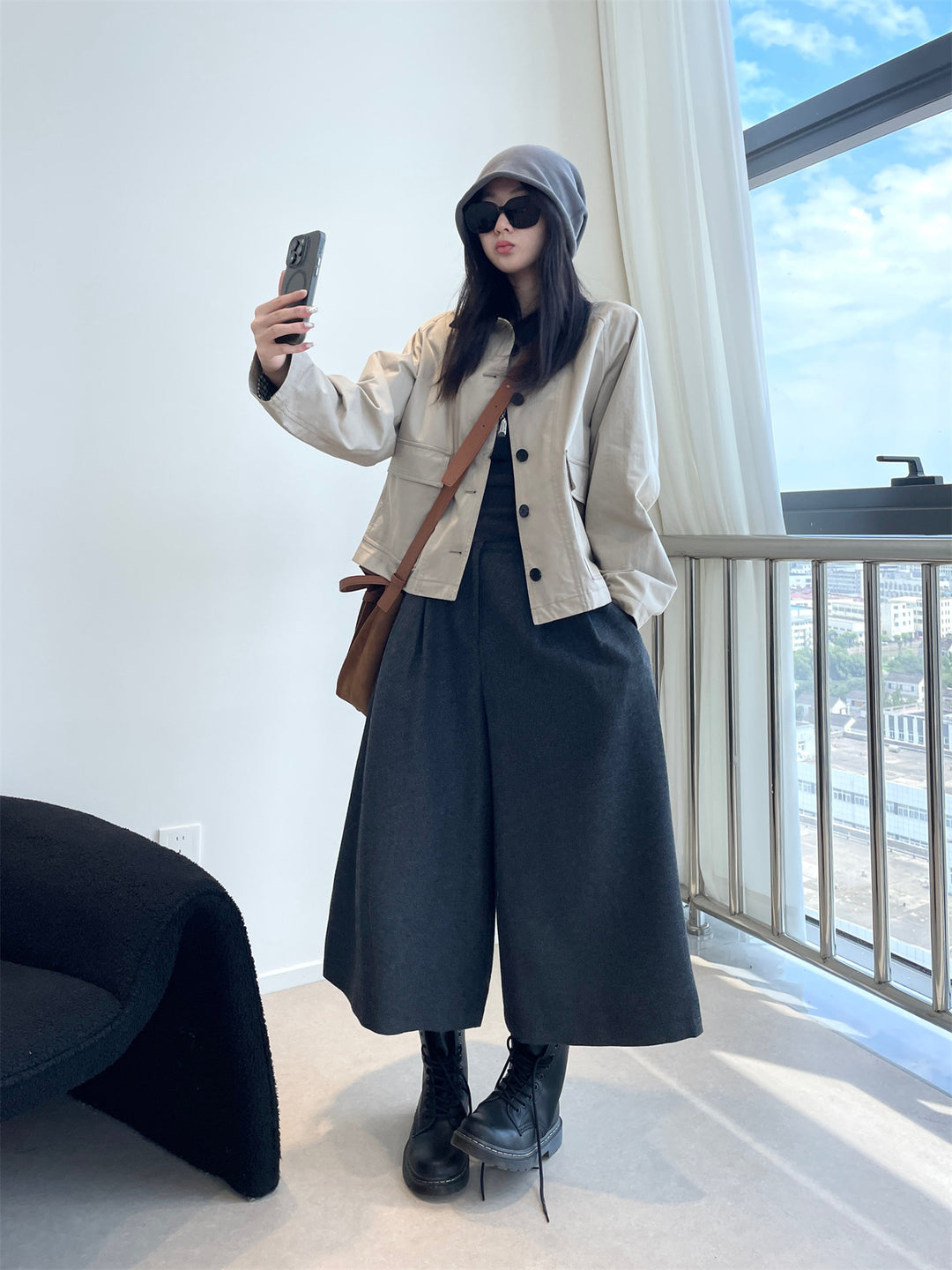 Damen Kurzjacke im Worker-Stil mit Cordkragen und aufgesetzten Pattentaschen Shop Nory