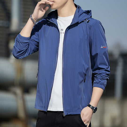 Herren Ultraleichte Wind- und Regenjacke mit Kapuze, Packfunktion und Reißverschlusstaschen Shop Nory