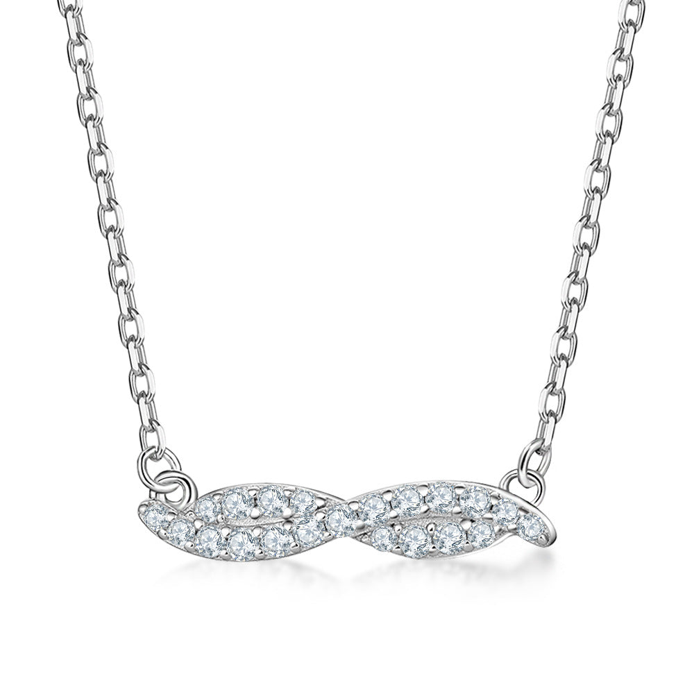 Damen Halskette mit elegantem Wellenmotiv und funkelnden Kristallakzenten Shop Nory