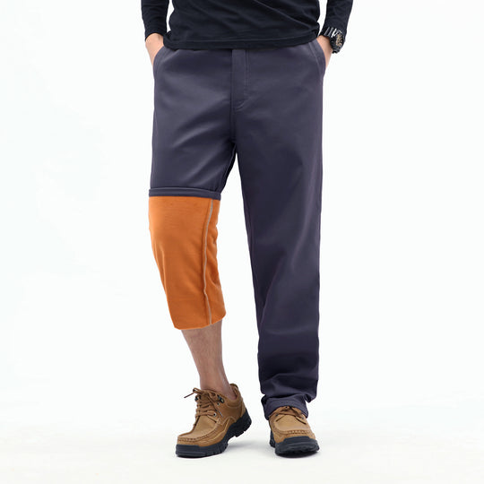 Herren Kontrast‑Futter Chino‑Jogger mit umgeschlagenem Fleecefutter und elastischem Bund Shop Nory